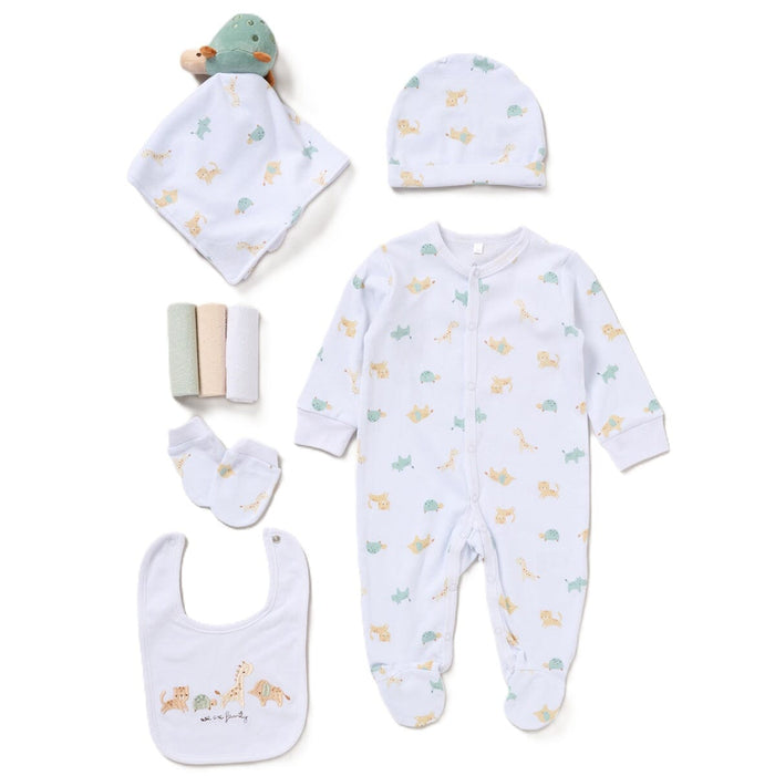 Animal Family 8 Piece Layette Set Set Rock a Bye Baby