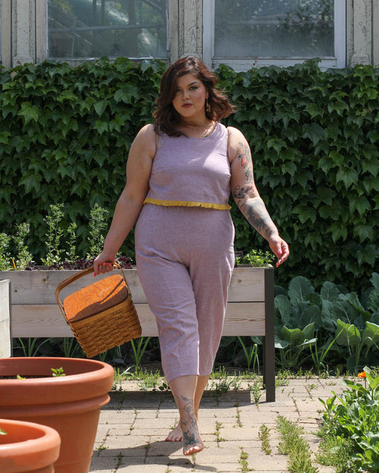 Anna Fringe Tank Top in Orchid