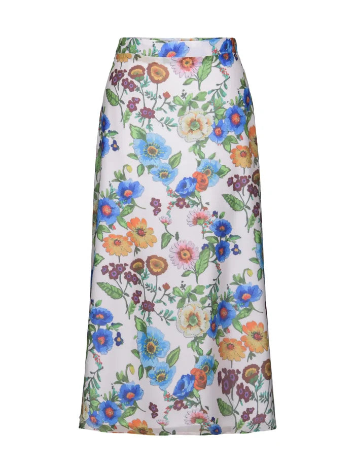 Floral patterned skirt on a white background