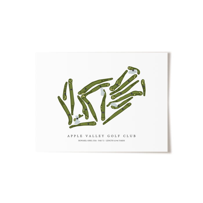 Apple Valley Golf Club | Golf Course Map | Unframed