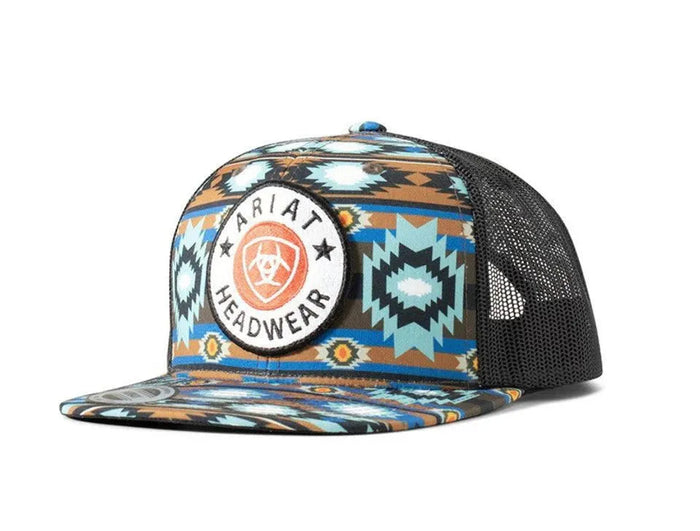ARIAT Southwest Round Patch (Black/Multi) - Trucker Cap - Hatcountry