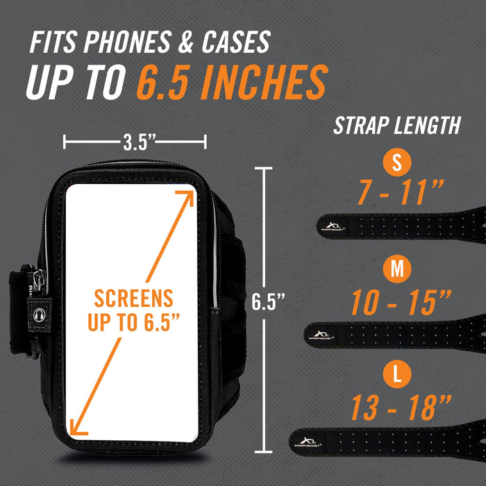 Armpocket Mega i-40 Phone Running Case for iPhone 15/ 15 Pro/14/14 Pro/13/13 Pro/12/12 Pro, Galaxy S23/S23+/A54/S22+/S21/S20 & More