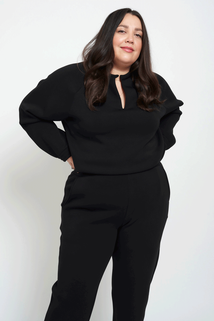 Athena Sweater in Black - Laluxe Femme