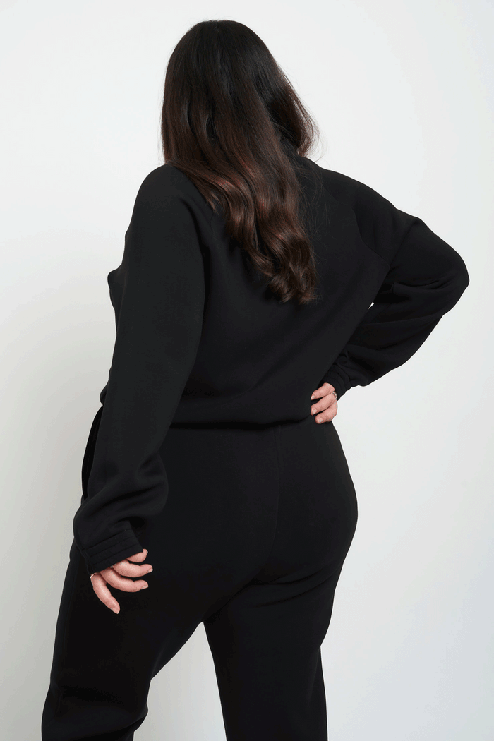 Athena Sweater in Black - Laluxe Femme
