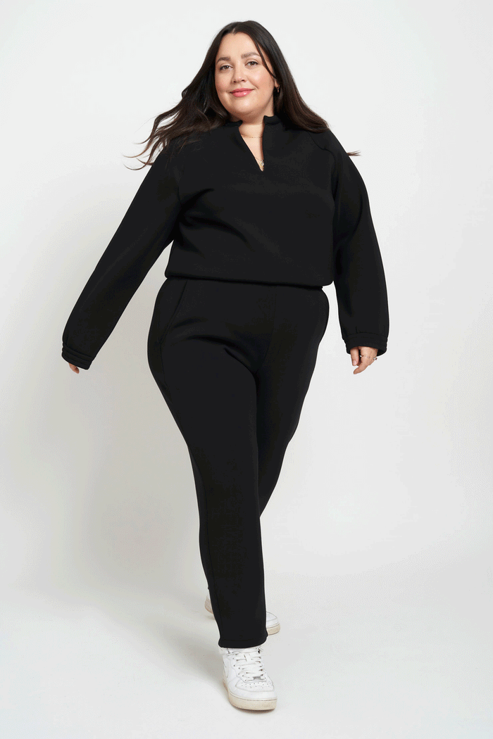 Athena Sweater in Black - Laluxe Femme