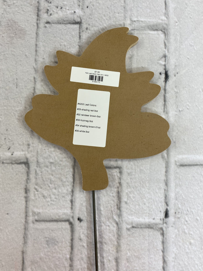 back of Fall Leaf yard art
