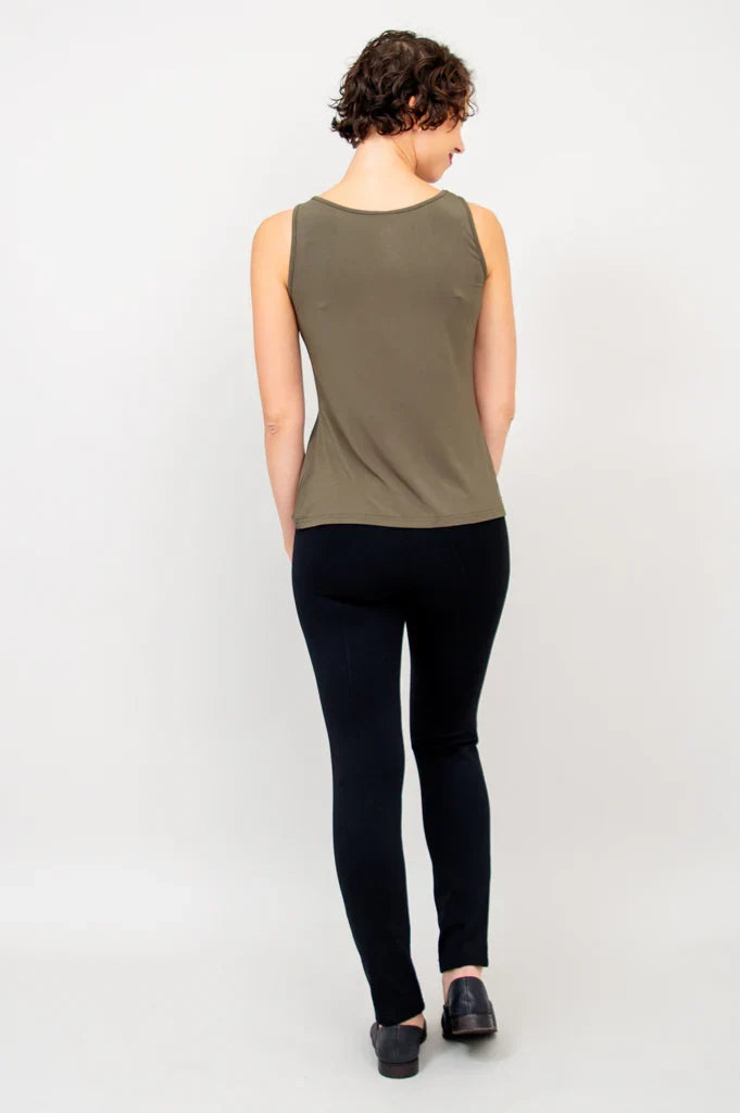 Avalon Bamboo Tank Top in Khaki Green
