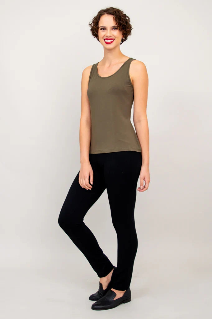 Avalon Bamboo Tank Top in Khaki Green
