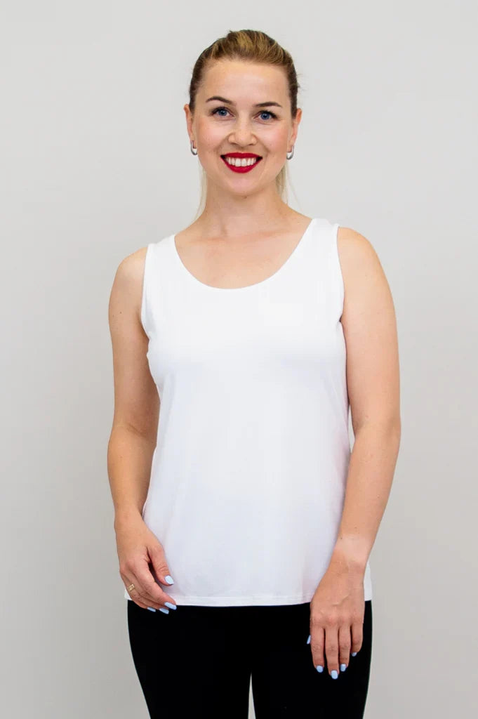 Avalon Bamboo Tank Top in White
