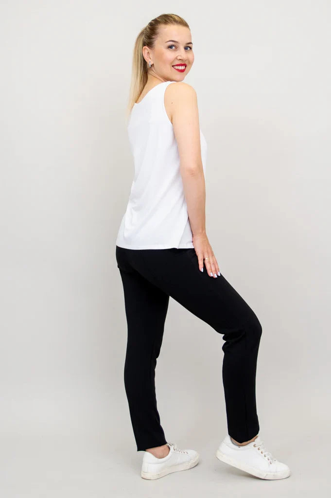 Avalon Bamboo Tank Top in White