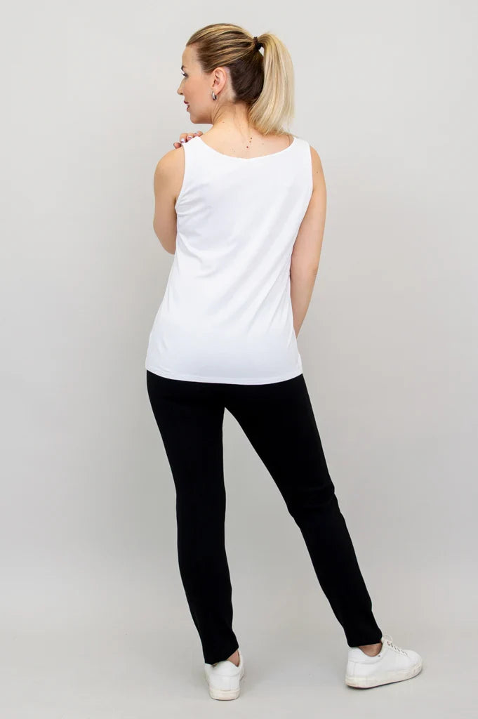 Avalon Bamboo Tank Top in White