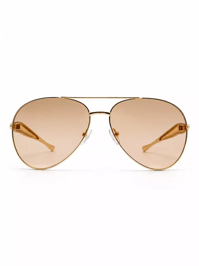 Aviator Sunglasses with Metal Lenses