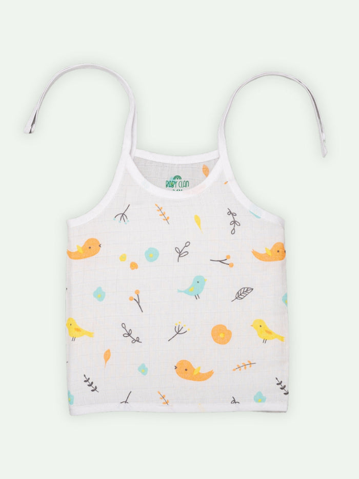 Babyclan Muslin Knotted Jabla Top & Nappy Set - Bird
