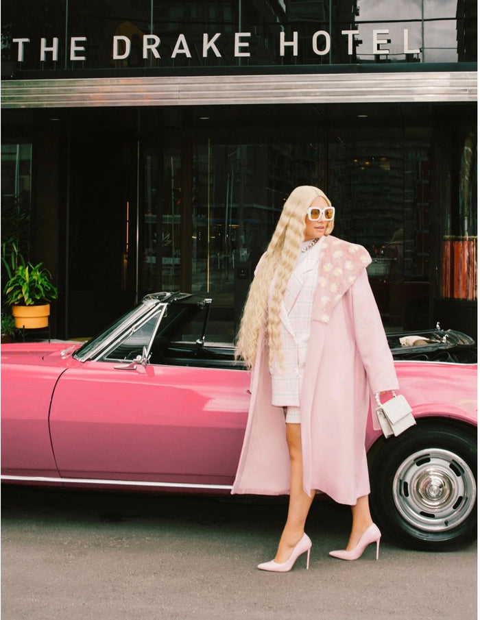 Barbie® Daisy Collar Wrap Coat - Laluxe Femme