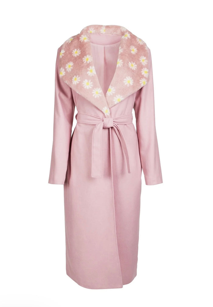 Barbie® Daisy Collar Wrap Coat - Laluxe Femme