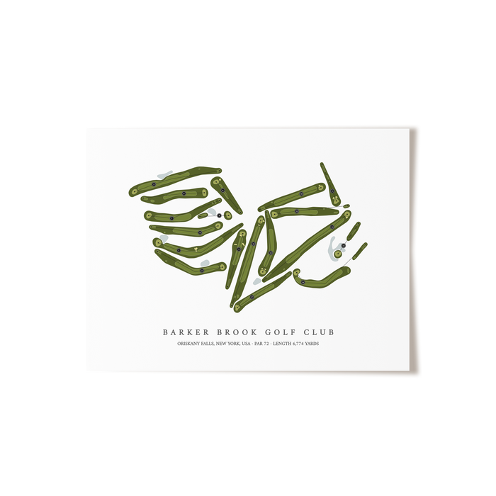 Barker Brook Golf Club | Golf Course Map | Unframed