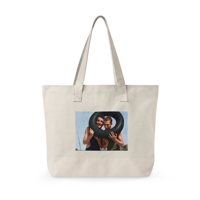 Walt & Pete NAGER 006 beach day canvas tote with front zip pocket