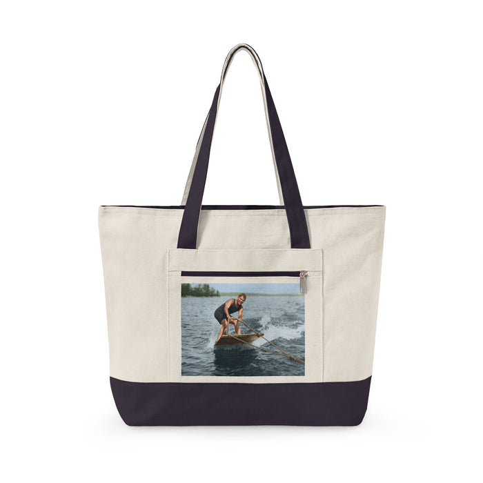Beach Day Zippered Canvas Tote | nager 015
