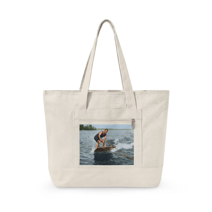 Beach Day Zippered Canvas Tote | nager 015
