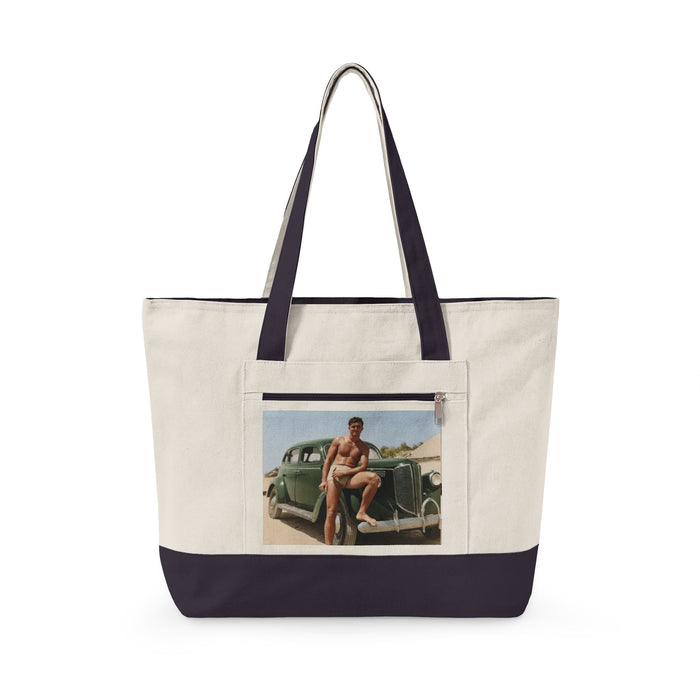 Beach Day Zippered Canvas Tote | nager 022