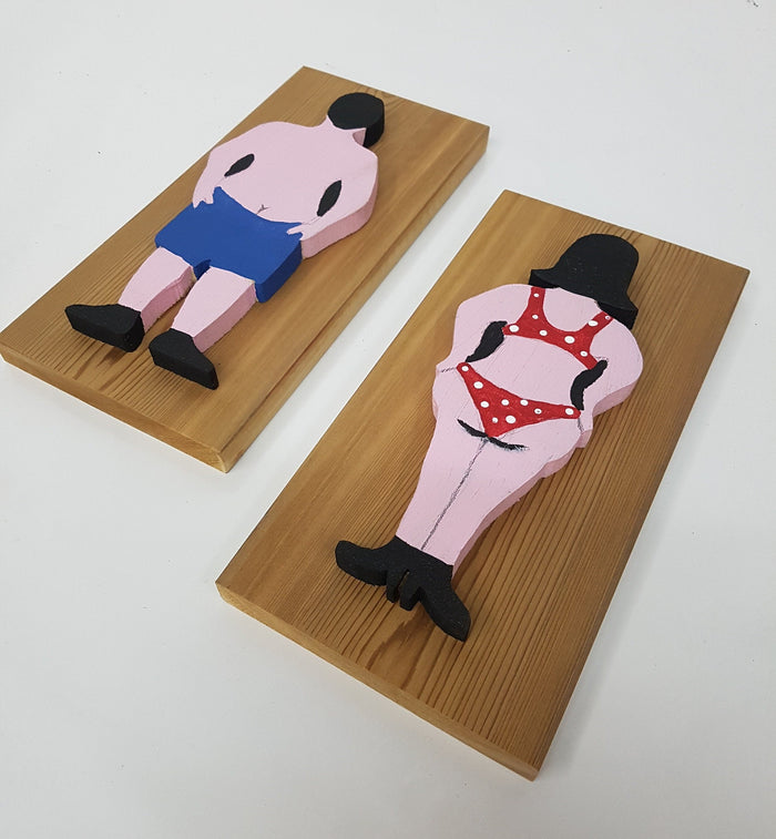 beach house bathroom signs bikini bathing suit