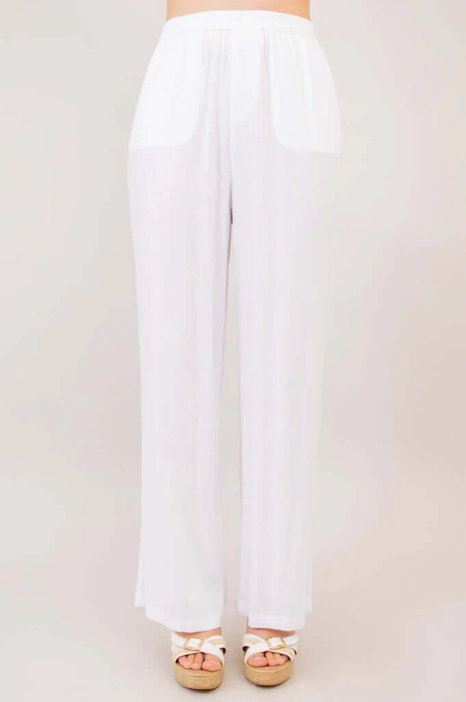 White pants on a plain background