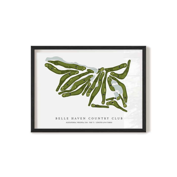 Belle Haven Country Club | Golf Course Map | Black Frame