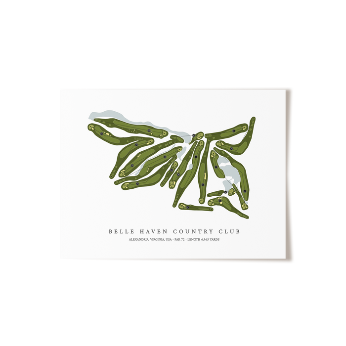 Belle Haven Country Club | Golf Course Map | Unframed