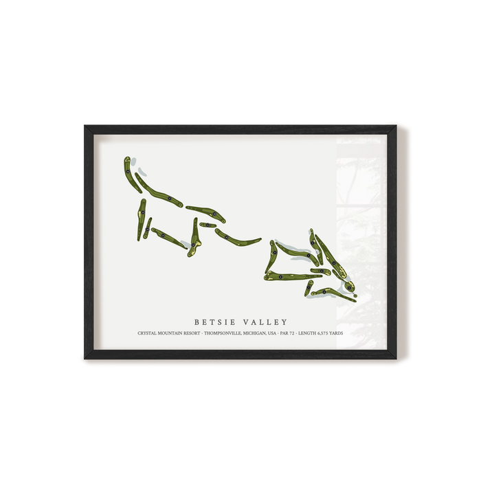 Betsie Valley at Crystal Mountain Resort | Golf Course Map | Black Frame