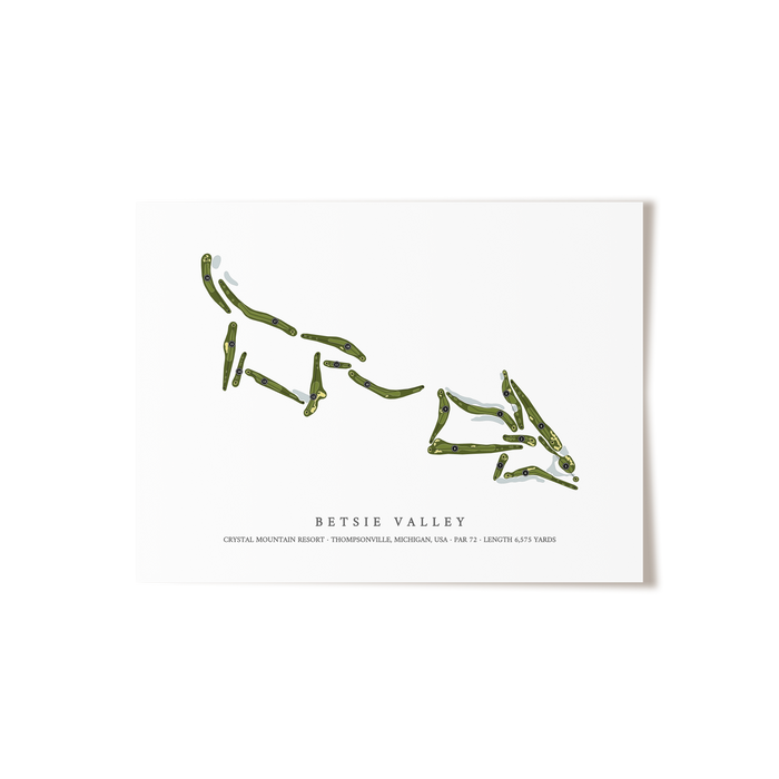 Betsie Valley at Crystal Mountain Resort | Golf Course Map | Unframed