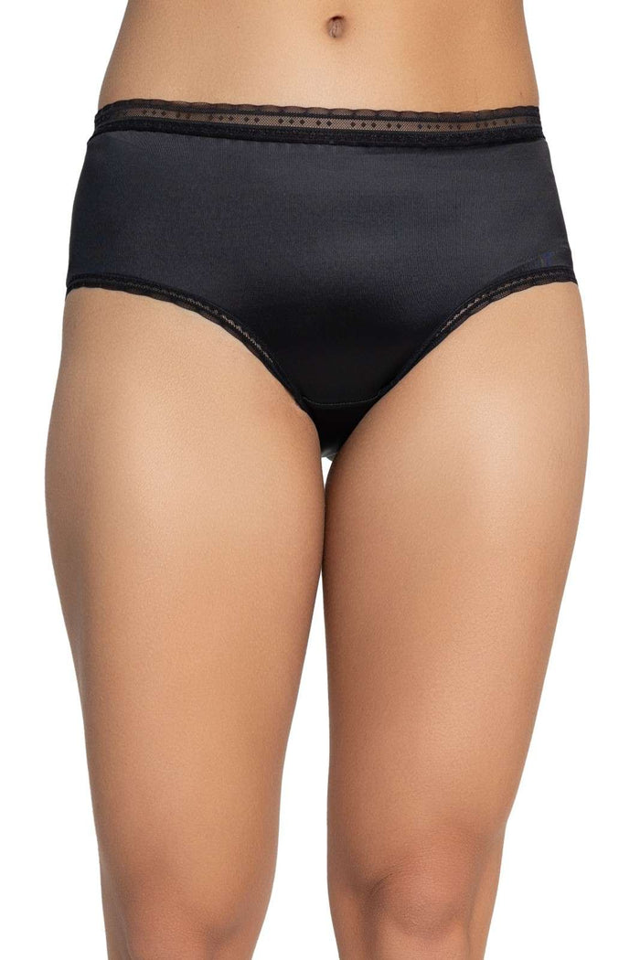 Black Lace Detail Mid-Rise Panty