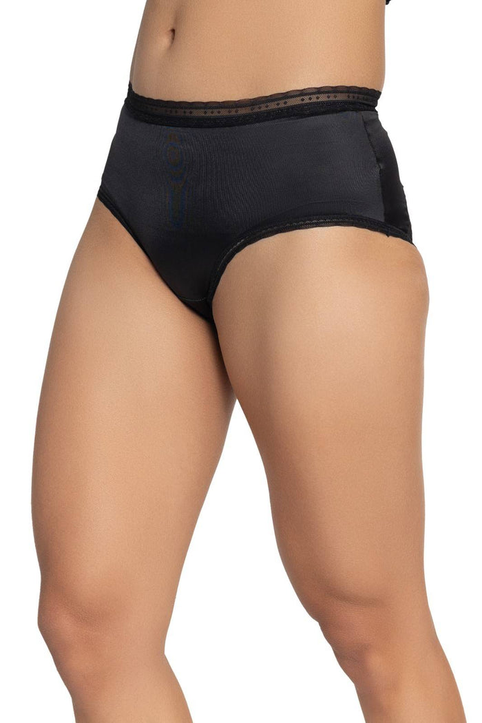 Black Lace Detail Mid-Rise Panty