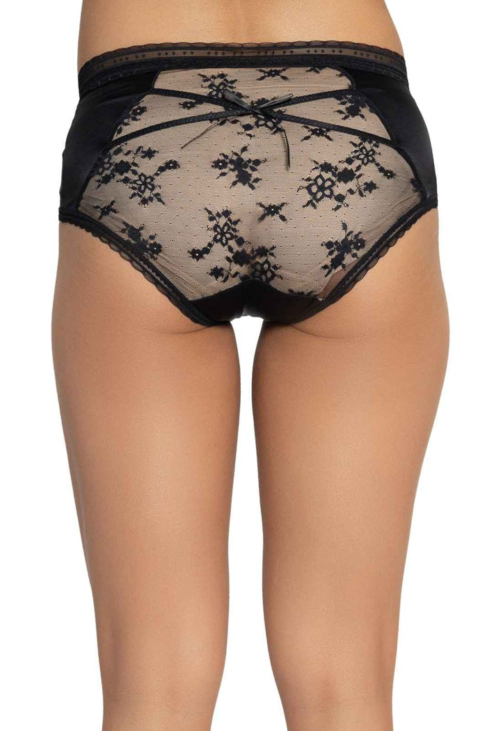 Black Lace Detail Mid-Rise Panty