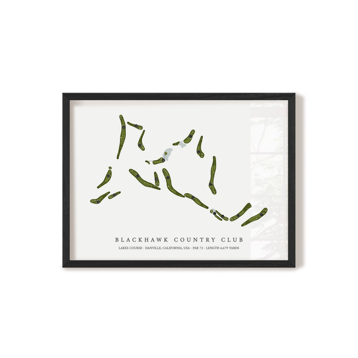 Blackhawk Country Club - Lakes Course | Golf Course Map | Black Frame