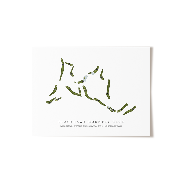 Blackhawk Country Club - Lakes Course | Golf Course Map | Unframed