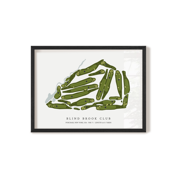 Blind Brook Club | Golf Course Map | Black Frame