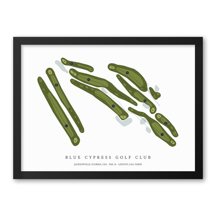 Blue Cypress Golf Club | Golf Course Map | Black Frame