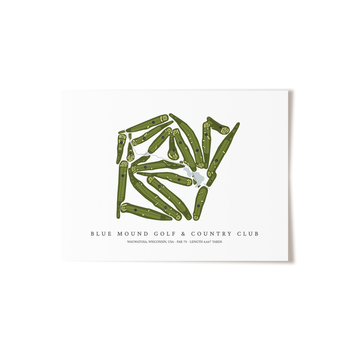 Blue Mound Golf & Country Club | Golf Course Map | Unframed