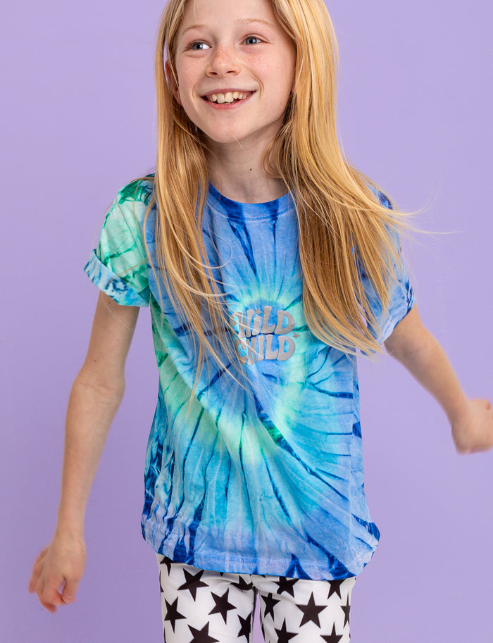 Blue Wild Child Kids T-Shirt