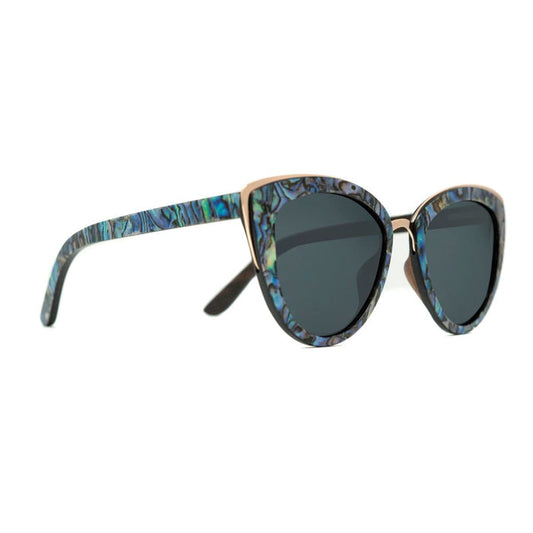 Bombshell Smoke Lenses Abalone Wood Sunglasses