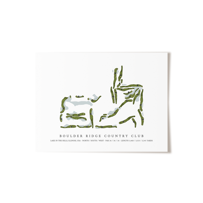 Boulder Ridge Country Club | Golf Course Map | Unframed