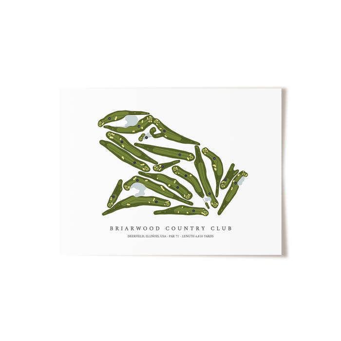 Briarwood Country Club | Golf Course Map | Unframed