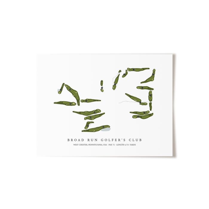 Broad Run Golfer's Club | Golf Course Map | Unframed