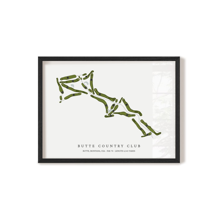 Butte Country Club | Golf Course Map | Black Frame
