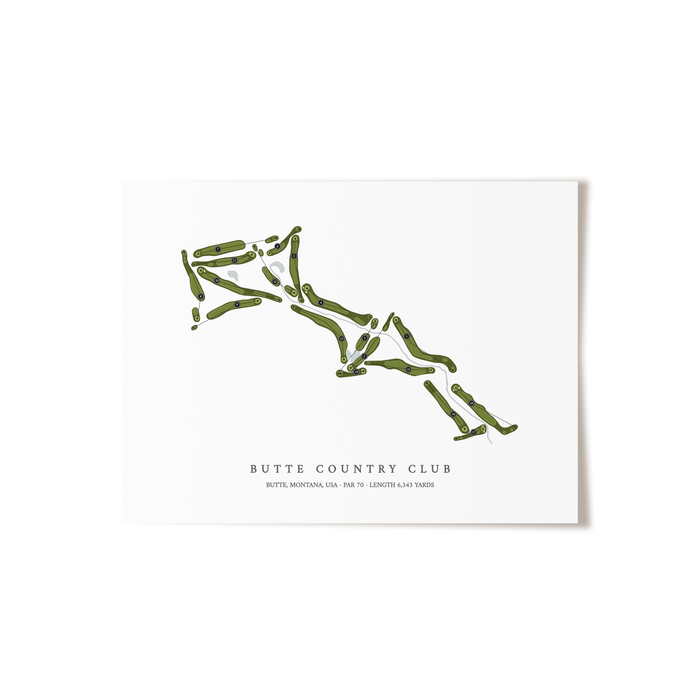 Butte Country Club | Golf Course Map | Unframed