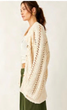 Cable Cardigan in Ivory