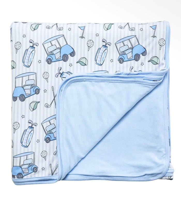 Caden Lane Double Sided Bamboo Blanket Caddie Crew Blue