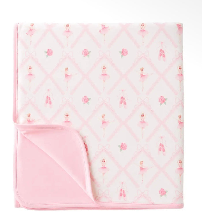 Caden Lane Double Sided Bamboo Blanket Darling Ballerina