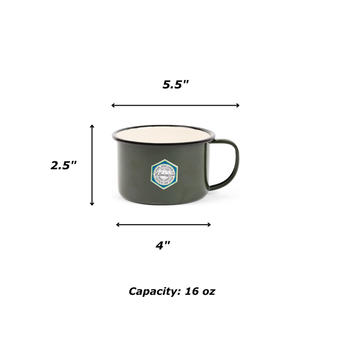 Crow Canyon Home - Camp Wandawega x CCH Soup Mug - Forest Green & Cream -