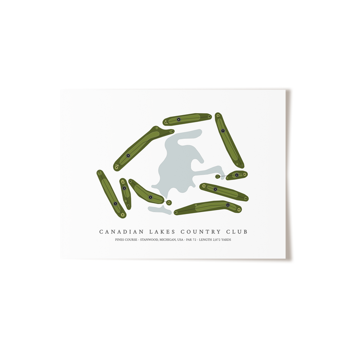Canadian Lakes Country Club - Pines Course | Golf Course Map | Unframed